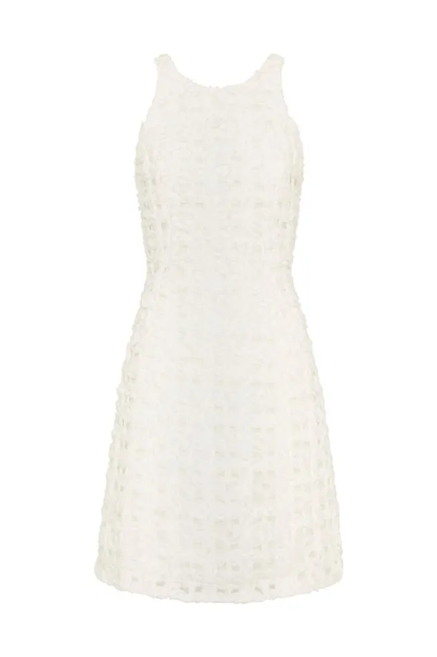 Aje Dresses Quintette Textured Mini Dress Ivory 8211 Women