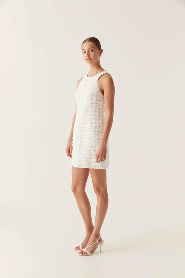Aje Dresses Quintette Textured Mini Dress Ivory 8211 Women