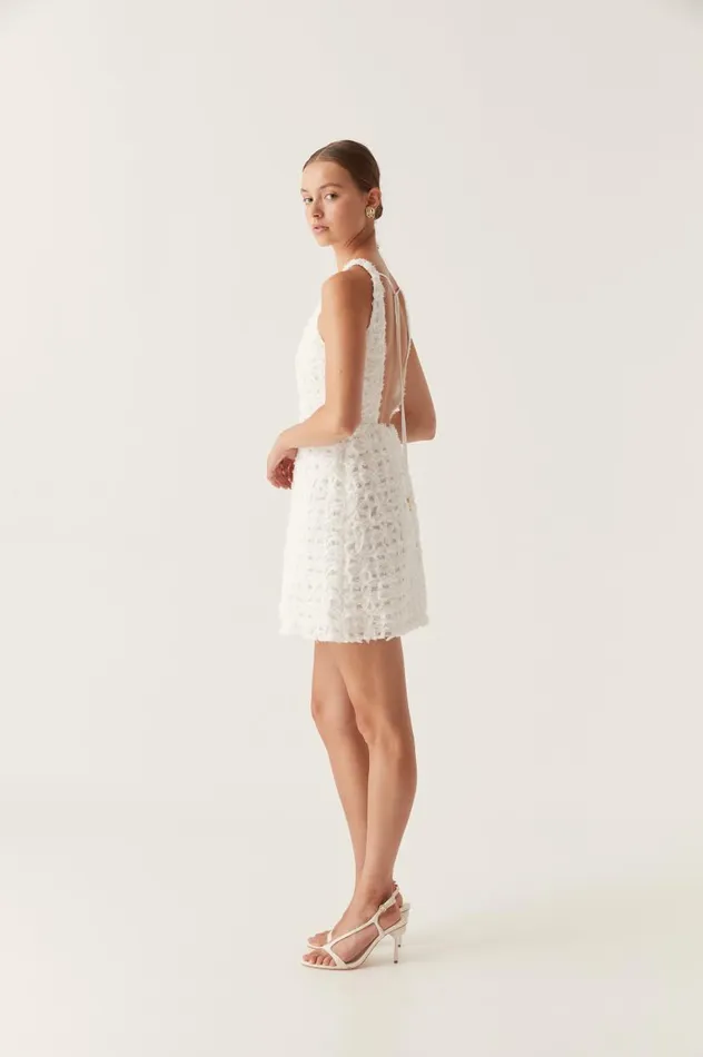 Aje Dresses Quintette Textured Mini Dress Ivory 8211 Women
