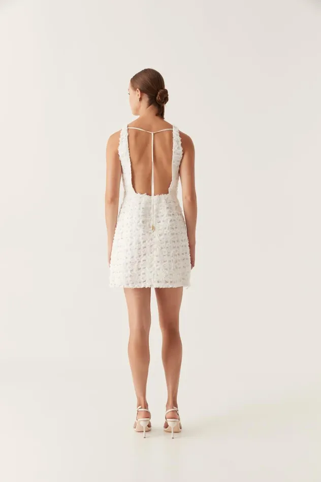 Aje Dresses Quintette Textured Mini Dress Ivory 8211 Women