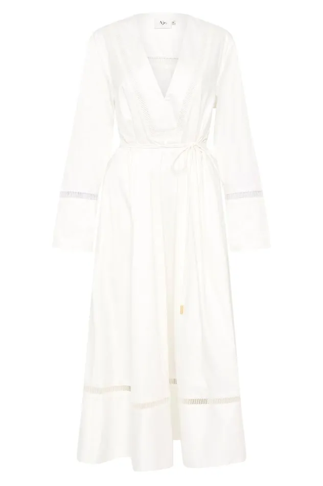Aje Dresses Reborn Ladder Trim Midi Dress Ivory 8211 Women Aje Dresses Reborn Ladder Trim Midi Dress Ivory 8211 Women