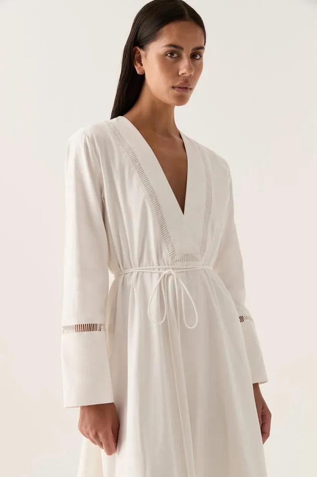 Aje Dresses Reborn Ladder Trim Midi Dress Ivory 8211 Women Aje Dresses Reborn Ladder Trim Midi Dress Ivory 8211 Women