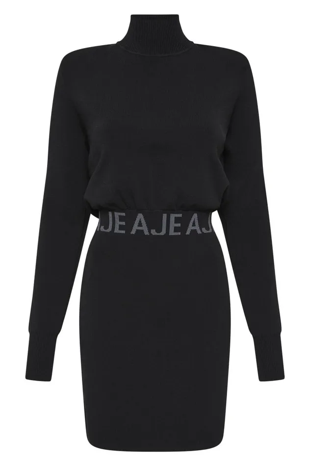Aje Dresses Soloist Knit Mini Dress Black 8211 Women Aje Dresses Soloist Knit Mini Dress Black 8211 Women