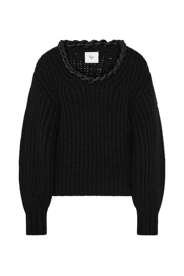 Aje Knitwear and Jumpers Entwined Oversized Knit Black 8211 Women Aje Knitwear and Jumpers Entwined Oversized Knit Black 8211 Women