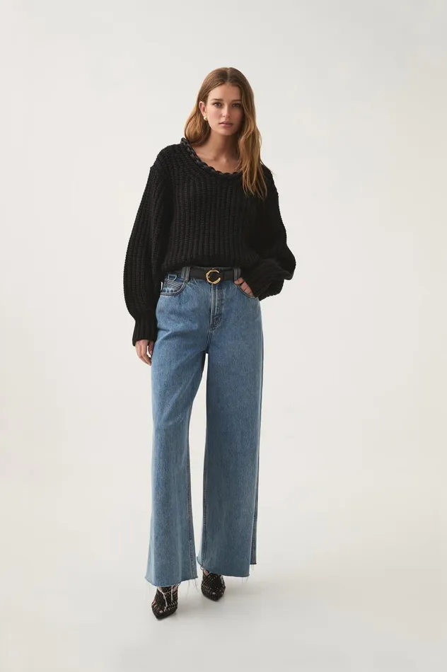 Aje Knitwear and Jumpers Entwined Oversized Knit Black 8211 Women Aje Knitwear and Jumpers Entwined Oversized Knit Black 8211 Women