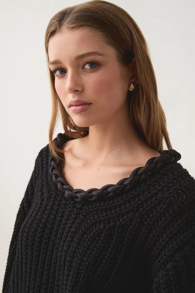 Aje Knitwear and Jumpers Entwined Oversized Knit Black 8211 Women Aje Knitwear and Jumpers Entwined Oversized Knit Black 8211 Women