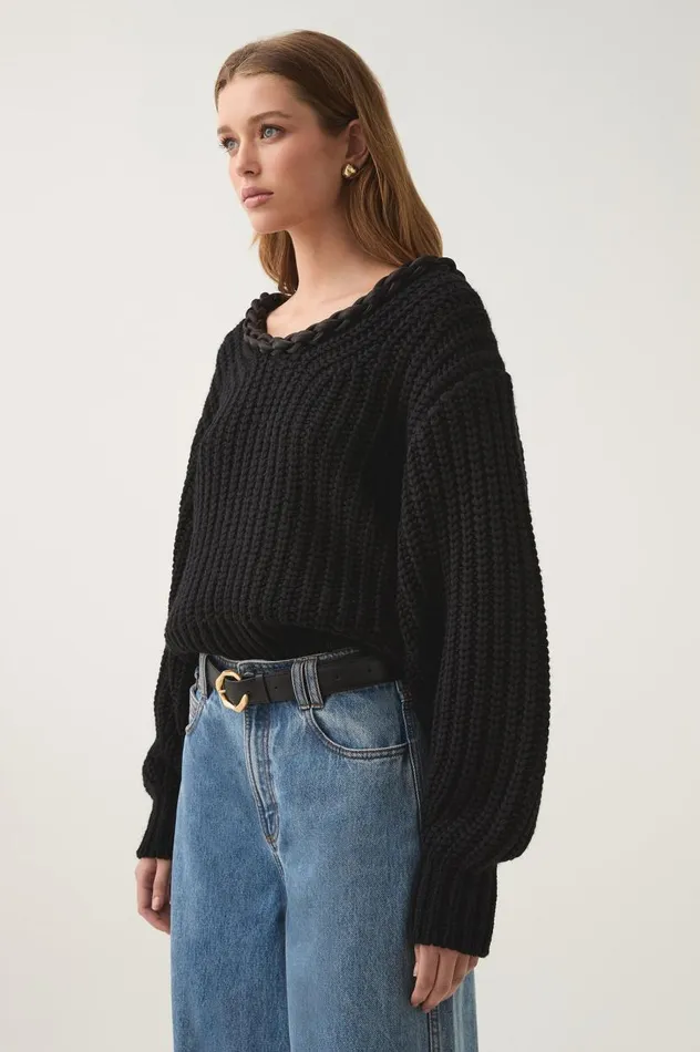Aje Knitwear and Jumpers Entwined Oversized Knit Black 8211 Women Aje Knitwear and Jumpers Entwined Oversized Knit Black 8211 Women