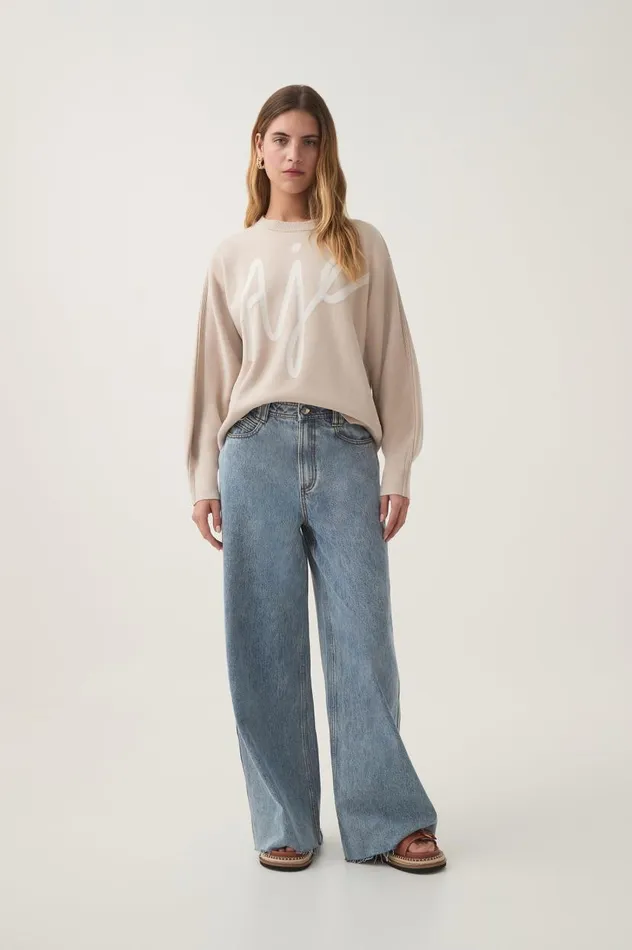 Aje Knitwear and Jumpers Equation Knit Crew Jumper Sandstone Beige Ivory 8211 Women Aje Knitwear and Jumpers Equation Knit Crew Jumper Sandstone Beige Ivory 8211 Women