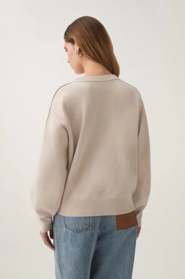 Aje Knitwear and Jumpers Equation Knit Crew Jumper Sandstone Beige Ivory 8211 Women Aje Knitwear and Jumpers Equation Knit Crew Jumper Sandstone Beige Ivory 8211 Women