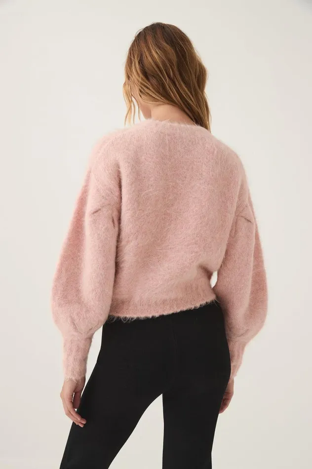 Aje Knitwear and Jumpers Moment Crew Neck Knit Blush Pink White Logo 8211 Women Aje Knitwear and Jumpers Moment Crew Neck Knit Blush Pink White Logo 8211 Women