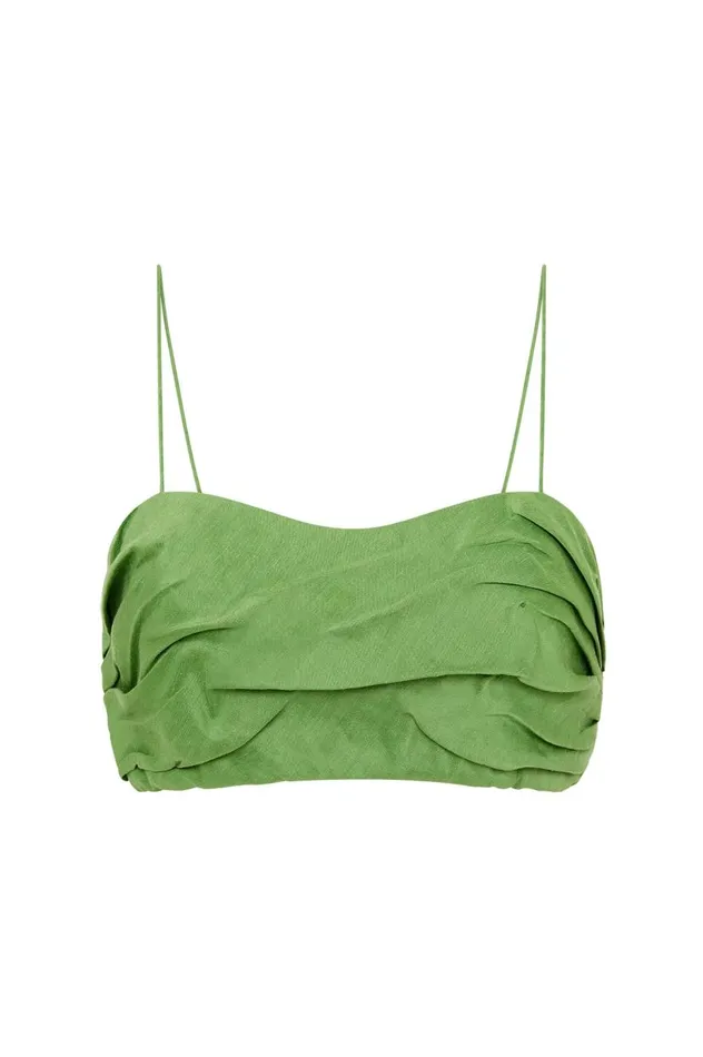 Aje Matching Sets Thea Draped Twist Crop Top Fern Green 8211 Women Aje Matching Sets Thea Draped Twist Crop Top Fern Green 8211 Women