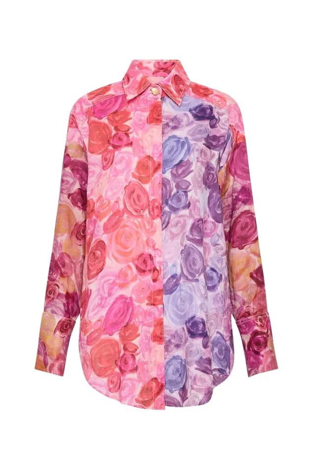 Aje Matching Sets Vision Oversized Linen Shirt Kaleidoscopic Rose 8211 Women Aje Matching Sets Vision Oversized Linen Shirt Kaleidoscopic Rose 8211 Women