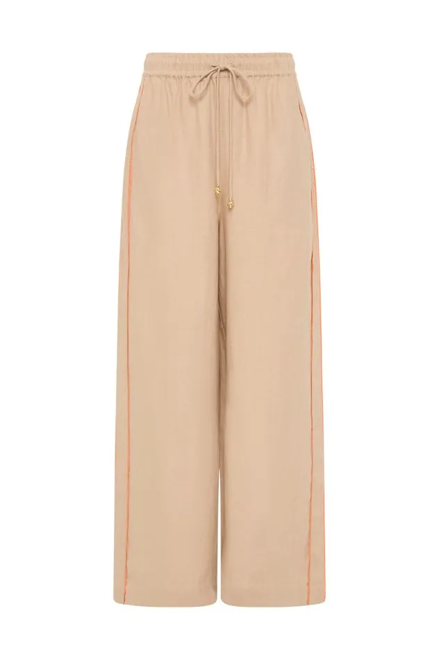 Aje Pants Drawn Washed Linen Pant Warm Taupe 8211 Women Aje Pants Drawn Washed Linen Pant Warm Taupe 8211 Women