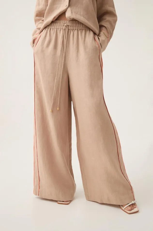 Aje Pants Drawn Washed Linen Pant Warm Taupe 8211 Women Aje Pants Drawn Washed Linen Pant Warm Taupe 8211 Women