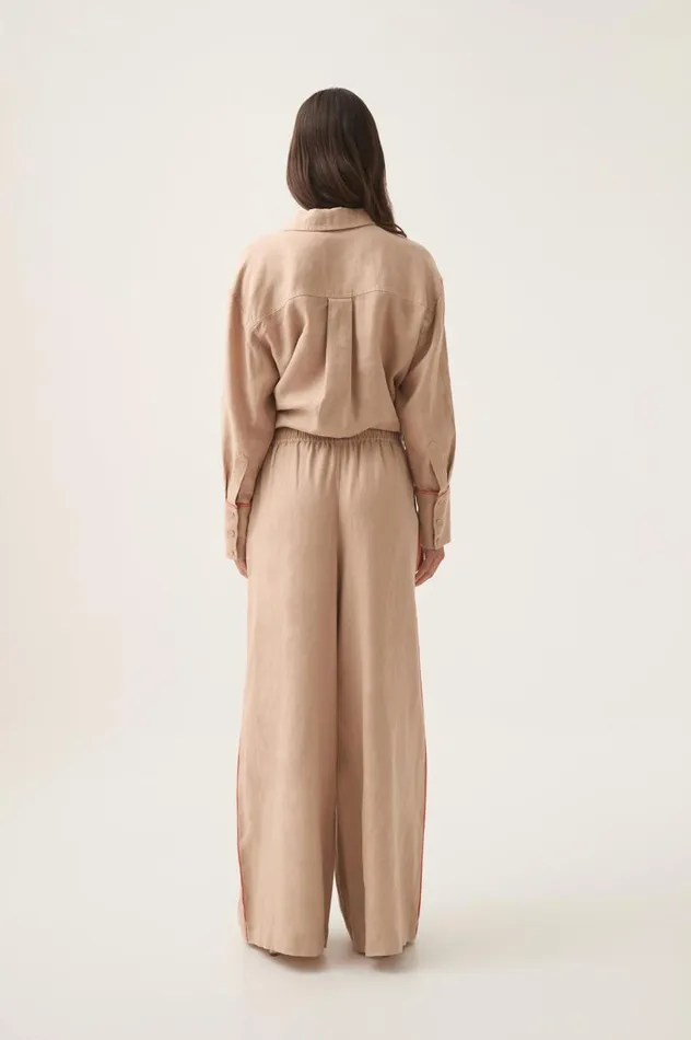 Aje Pants Drawn Washed Linen Pant Warm Taupe 8211 Women Aje Pants Drawn Washed Linen Pant Warm Taupe 8211 Women