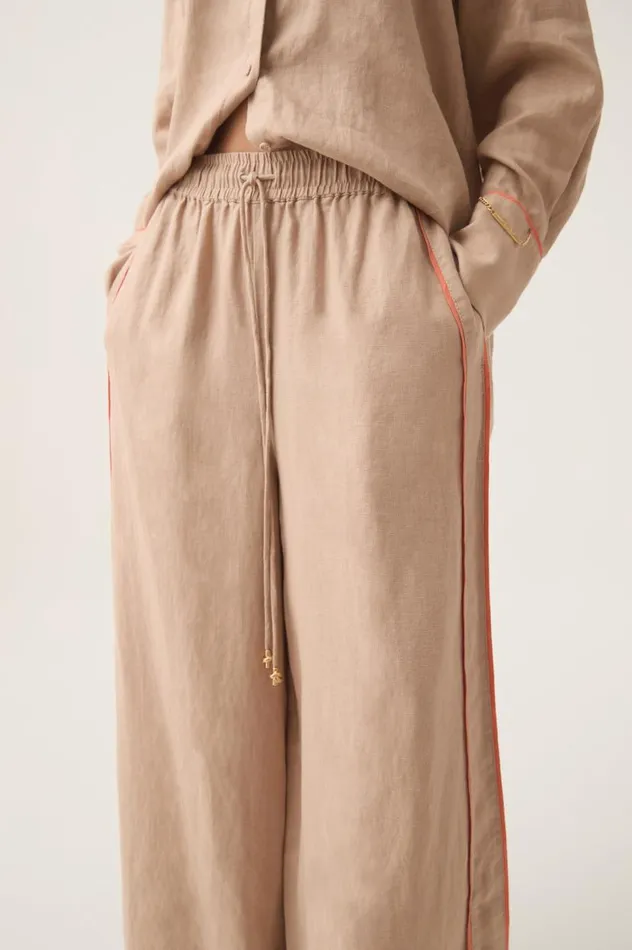 Aje Pants Drawn Washed Linen Pant Warm Taupe 8211 Women Aje Pants Drawn Washed Linen Pant Warm Taupe 8211 Women