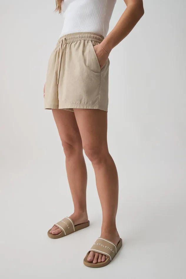 Aje Shorts Drawstring Spray Short 608 Macadamia 8211 Women Aje Shorts Drawstring Spray Short 608 Macadamia 8211 Women