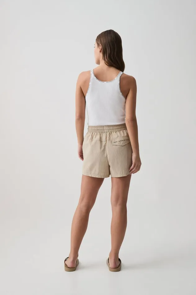 Aje Shorts Drawstring Spray Short 608 Macadamia 8211 Women Aje Shorts Drawstring Spray Short 608 Macadamia 8211 Women