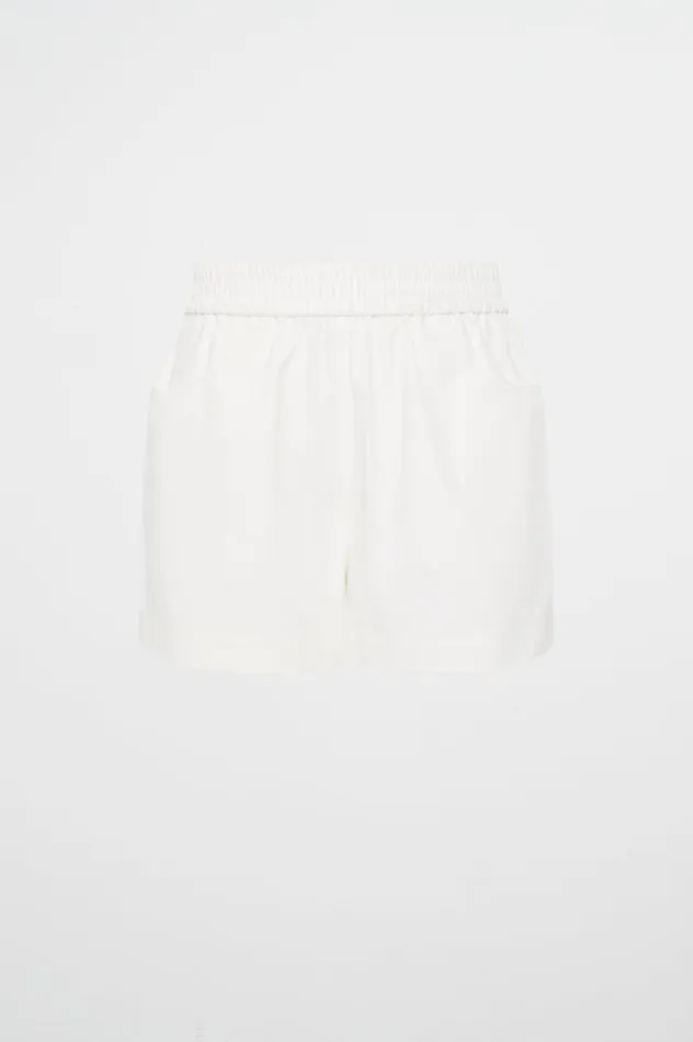 Aje Shorts Logo Tape Twill Short 603 White 8211 Women Aje Shorts Logo Tape Twill Short 603 White 8211 Women