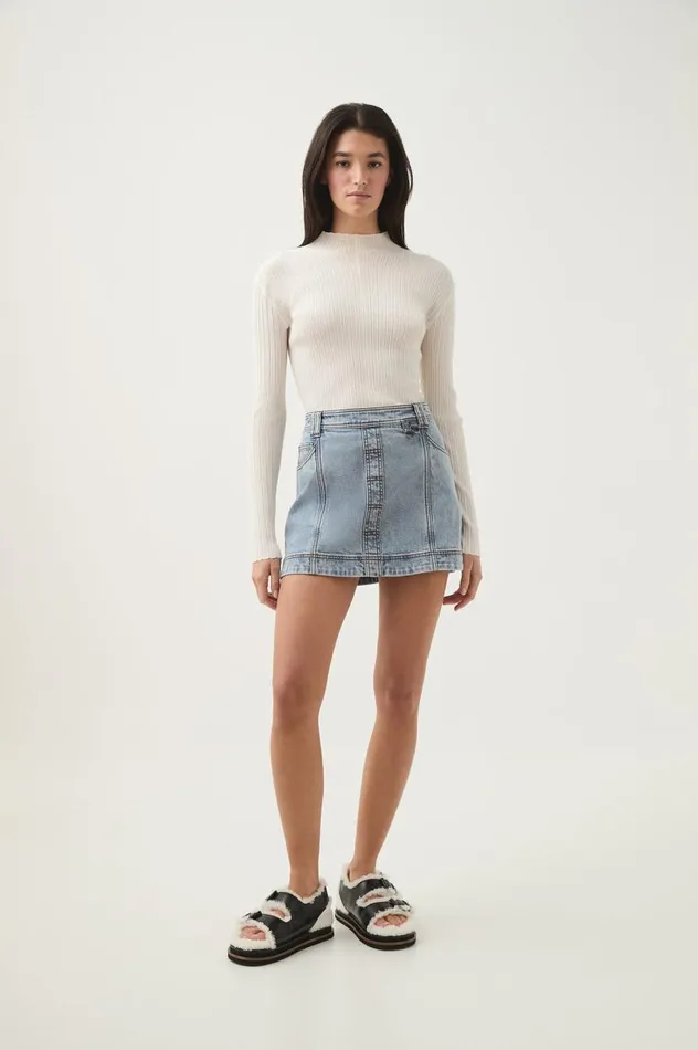 Aje Skirts Corie Low Waisted Mini Skirt Mum Wash 8211 Women Aje Skirts Corie Low Waisted Mini Skirt Mum Wash 8211 Women