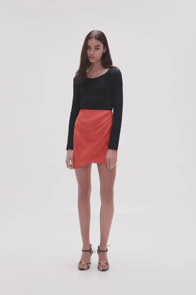 Aje Skirts Kinship Draped Mini Skirt Scarlet Red 8211 Women