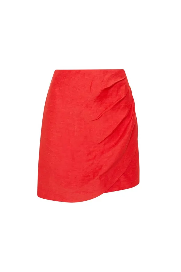 Aje Skirts Kinship Draped Mini Skirt Scarlet Red 8211 Women Aje Skirts Kinship Draped Mini Skirt Scarlet Red 8211 Women
