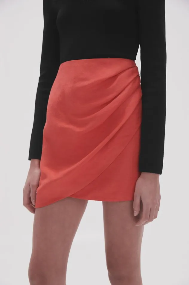 Aje Skirts Kinship Draped Mini Skirt Scarlet Red 8211 Women Aje Skirts Kinship Draped Mini Skirt Scarlet Red 8211 Women