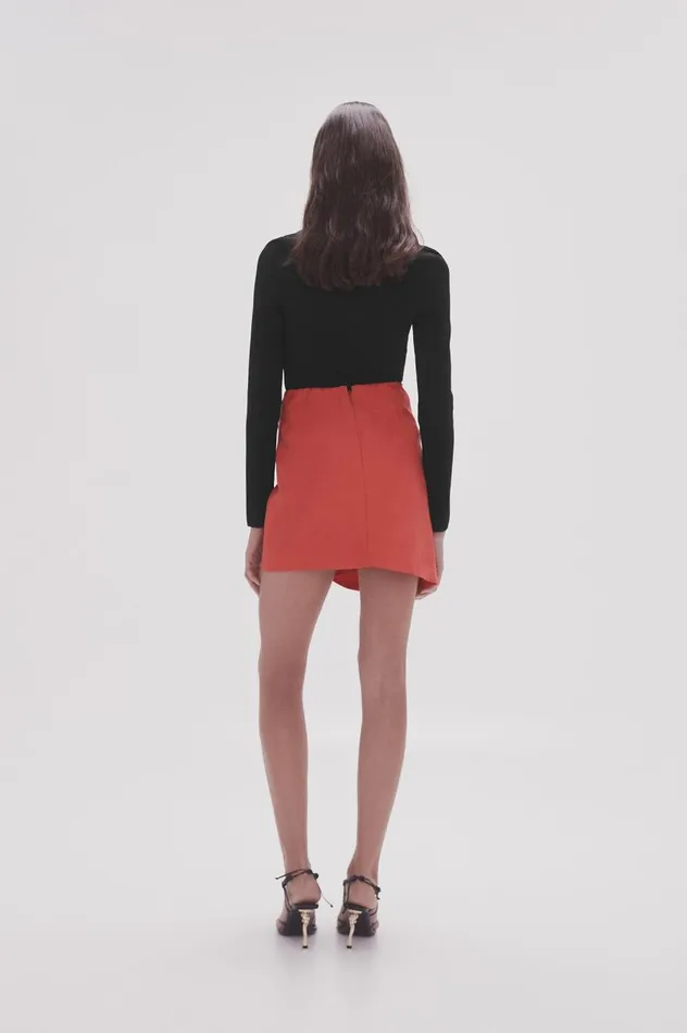 Aje Skirts Kinship Draped Mini Skirt Scarlet Red 8211 Women Aje Skirts Kinship Draped Mini Skirt Scarlet Red 8211 Women