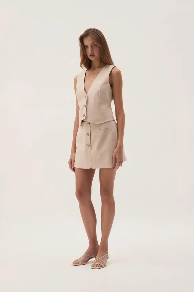 Aje Skirts Lucine Tailored Mini Skirt Oatmeal 8211 Women