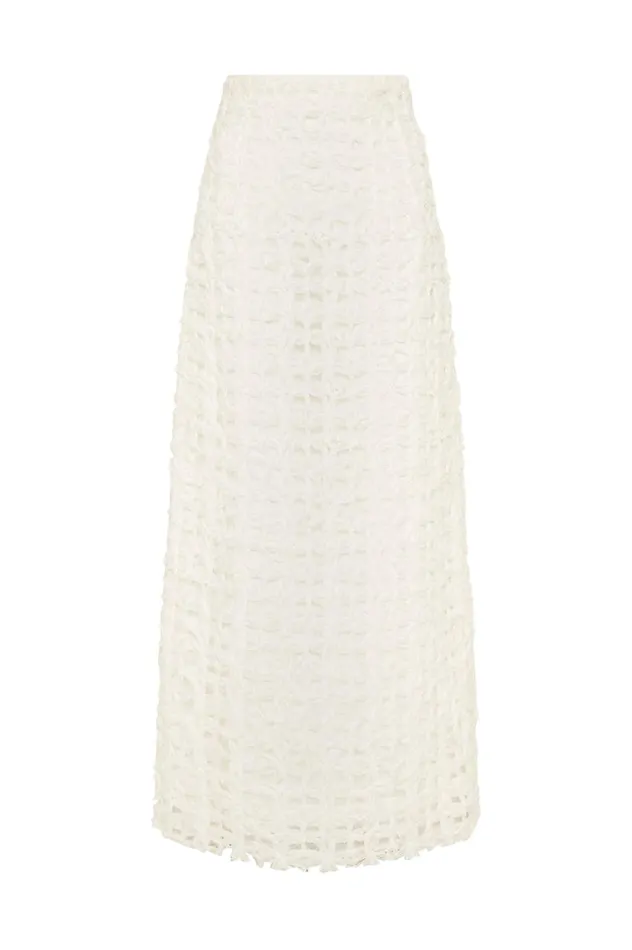Aje Skirts Quintette Textured Midi Skirt Ivory 8211 Women Aje Skirts Quintette Textured Midi Skirt Ivory 8211 Women