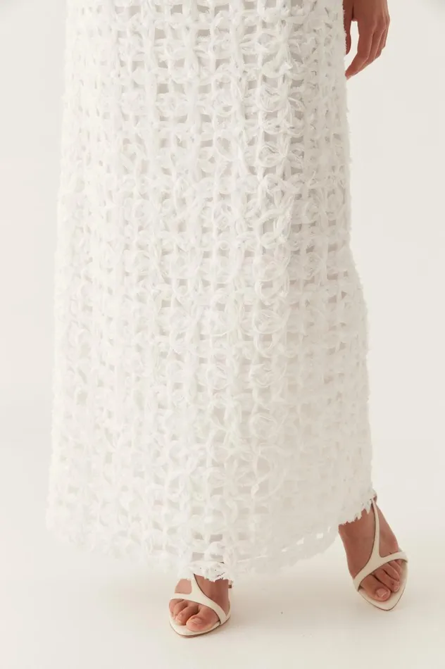Aje Skirts Quintette Textured Midi Skirt Ivory 8211 Women Aje Skirts Quintette Textured Midi Skirt Ivory 8211 Women