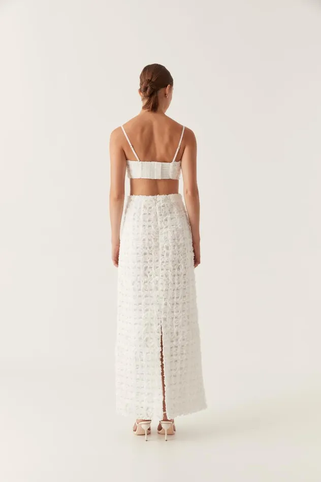 Aje Skirts Quintette Textured Midi Skirt Ivory 8211 Women Aje Skirts Quintette Textured Midi Skirt Ivory 8211 Women