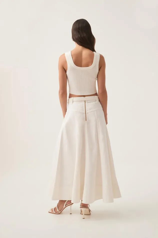 Aje Skirts Ren Denim Midi Skirt White 8211 Women