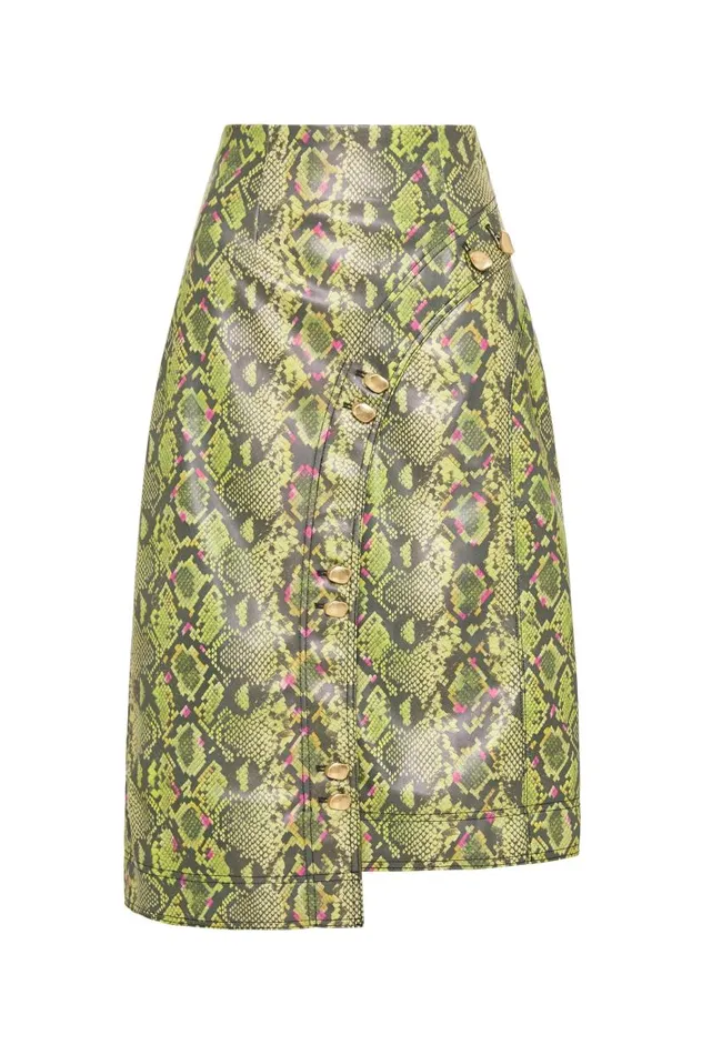 Aje Skirts Serpentine Vegan Leather Midi Skirt Snake Effect 8211 Women Aje Skirts Serpentine Vegan Leather Midi Skirt Snake Effect 8211 Women
