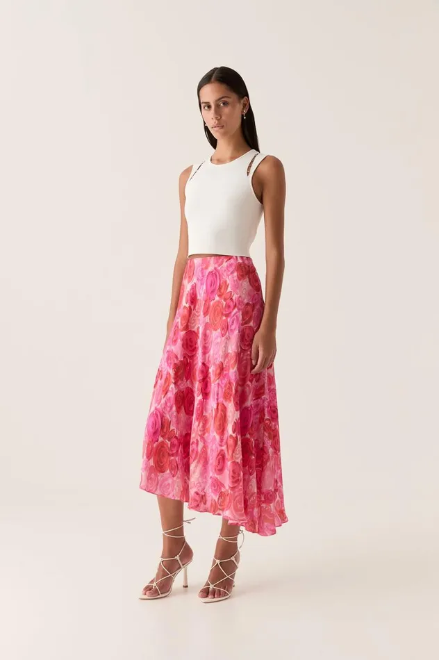 Aje Skirts Valeria Asymmetric Midi Skirt Misty Rose 8211 Women Aje Skirts Valeria Asymmetric Midi Skirt Misty Rose 8211 Women