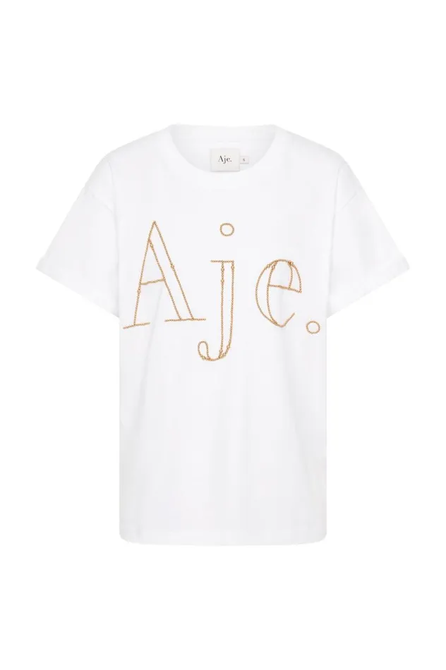 Aje Tees Amity Beaded Heritage Tee Whitegold 8211 Women
