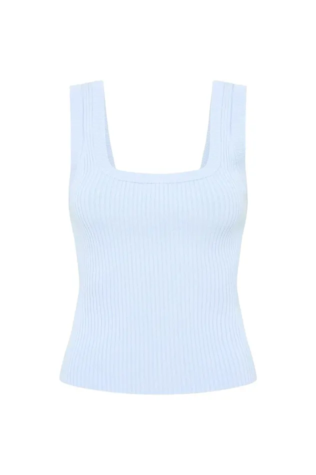 Aje Tops Bronte Scoop Neck Rib Tank Pale Blue 8211 Women Aje Tops Bronte Scoop Neck Rib Tank Pale Blue 8211 Women