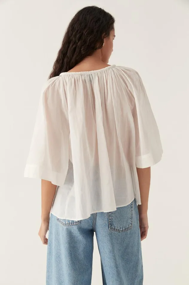 Aje Tops Damia Smock Blouse Ivory 8211 Women