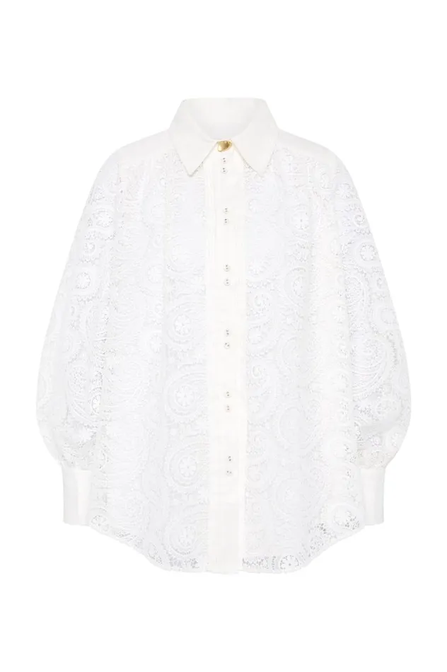 Aje Tops Laicey Paisley Shirt Ivory 8211 Women