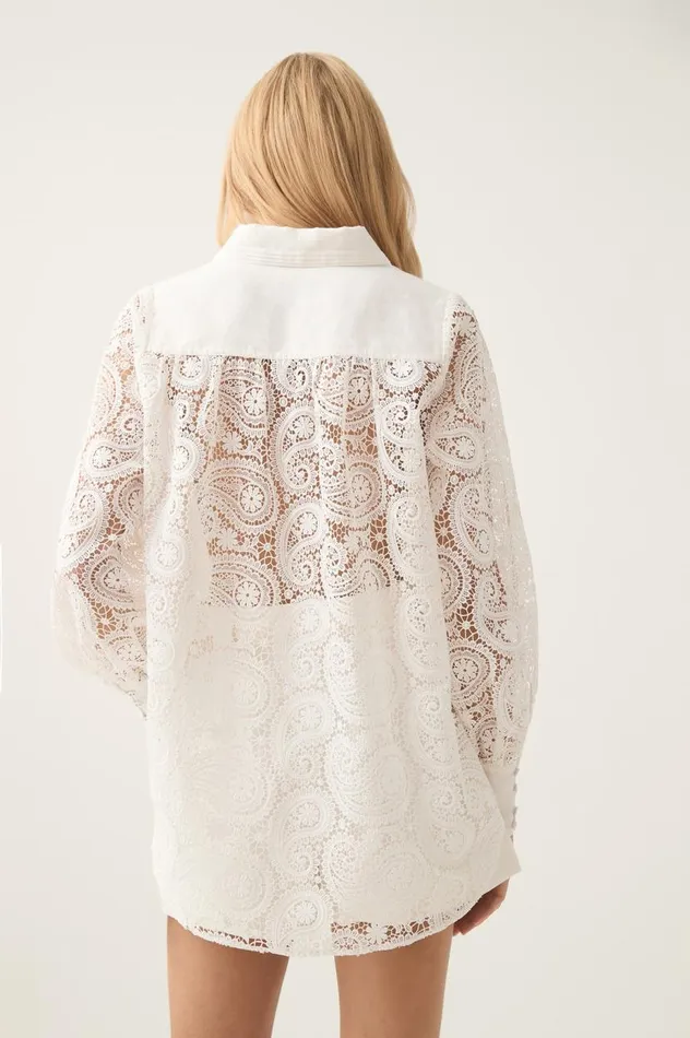 Aje Tops Laicey Paisley Shirt Ivory 8211 Women