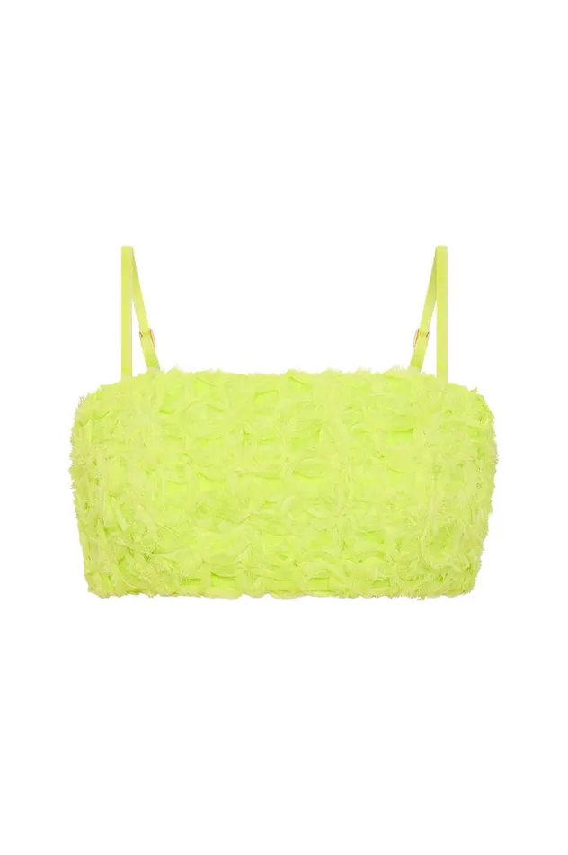 Aje Tops Quintette Textured Bralette Light Lime Green 8211 Women Aje Tops Quintette Textured Bralette Light Lime Green 8211 Women