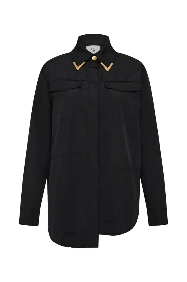 Aje Tops Ryka Hardware Shirt Black 8211 Women Aje Tops Ryka Hardware Shirt Black 8211 Women