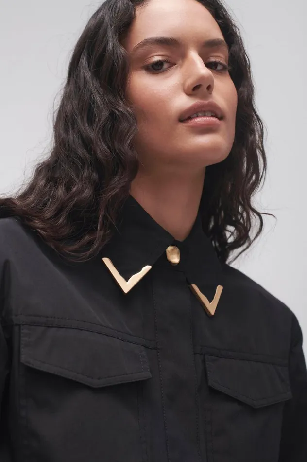 Aje Tops Ryka Hardware Shirt Black 8211 Women Aje Tops Ryka Hardware Shirt Black 8211 Women