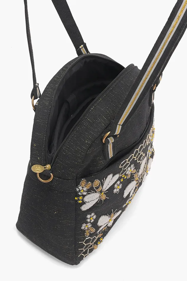 America and Beyond Bee Brave Travel Tote with Eye Mask Women Beach Bags