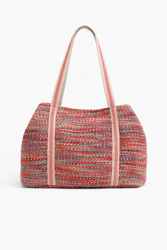 America and Beyond Evil Eye Good Luck Hand Beaded Orange and Blue Tote Bag Women Beach Bags