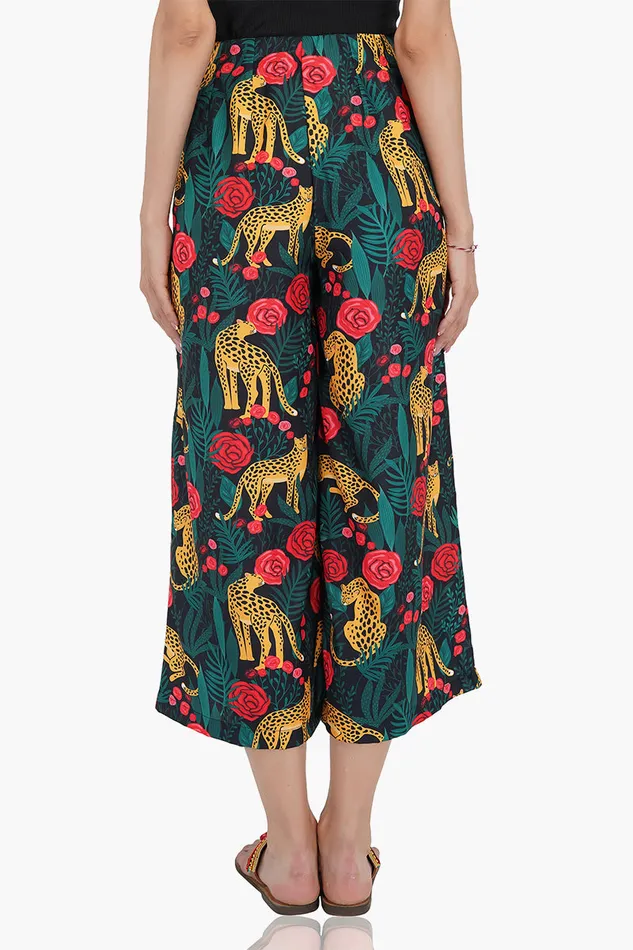 America and Beyond Jaguar Paradise Wide Leg Pants 8211 Boho Fashion Women Pants