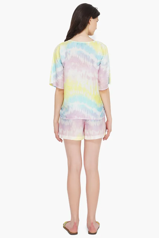America and Beyond Tops Women Rainbow Tie Dye Top