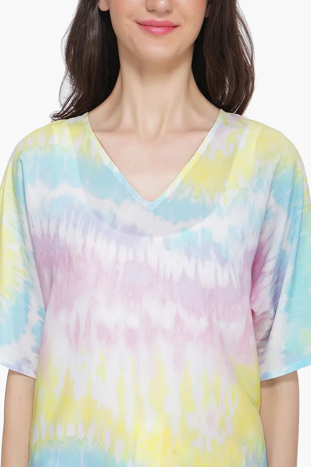 America and Beyond Tops Women Rainbow Tie Dye Top