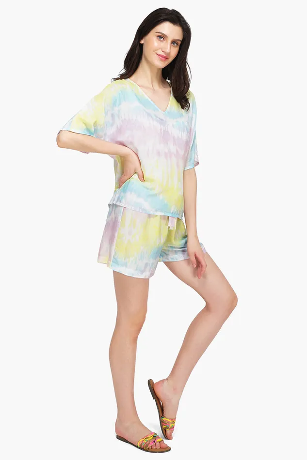 America and Beyond Tops Women Rainbow Tie Dye Top
