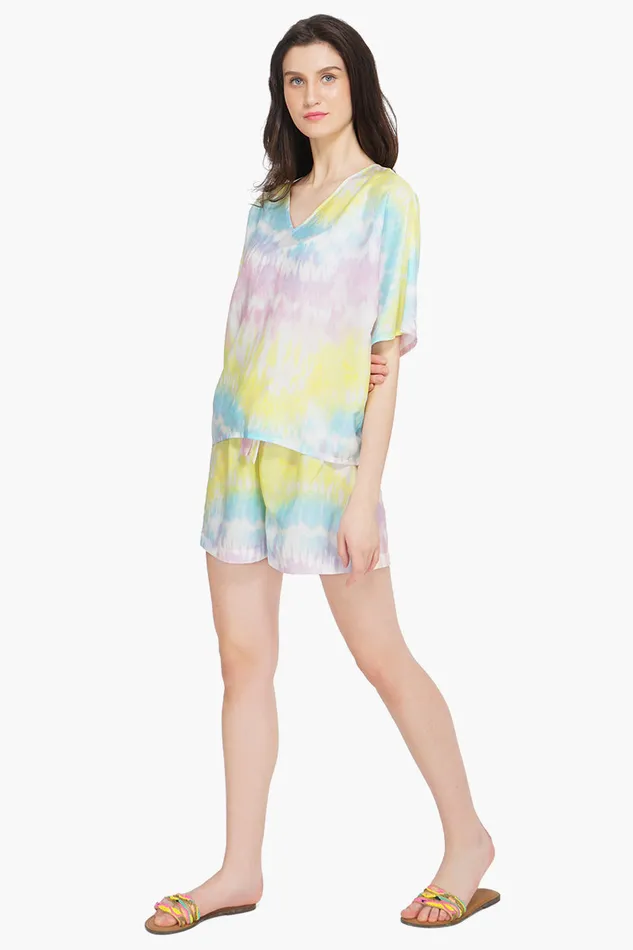 America and Beyond Tops Women Rainbow Tie Dye Top